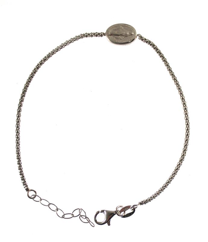 braccialetto in argento rodiato con miracolosa