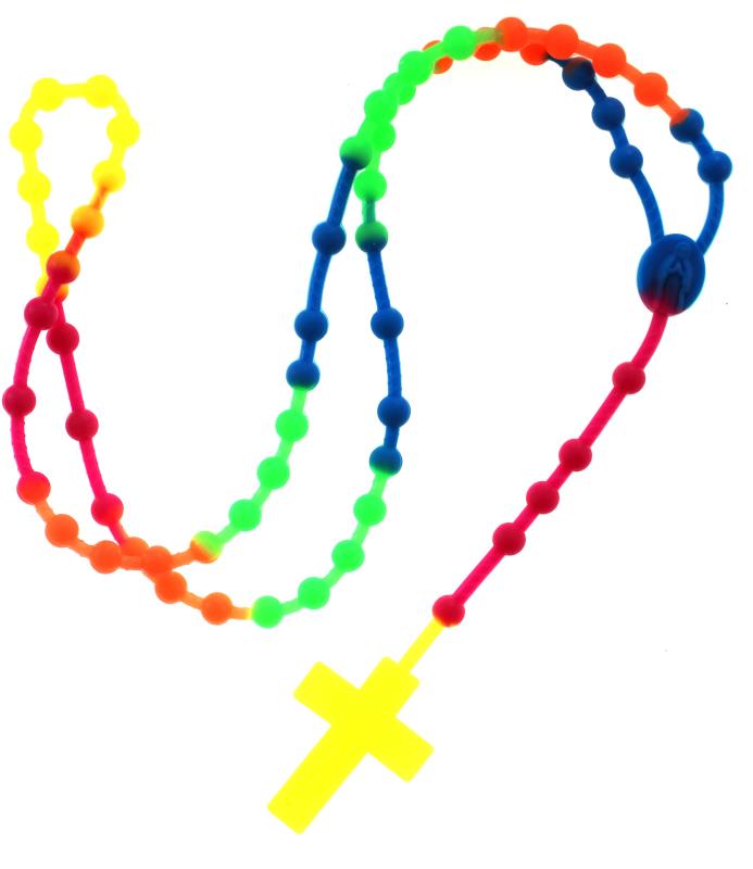 rosario in gomma multicolore