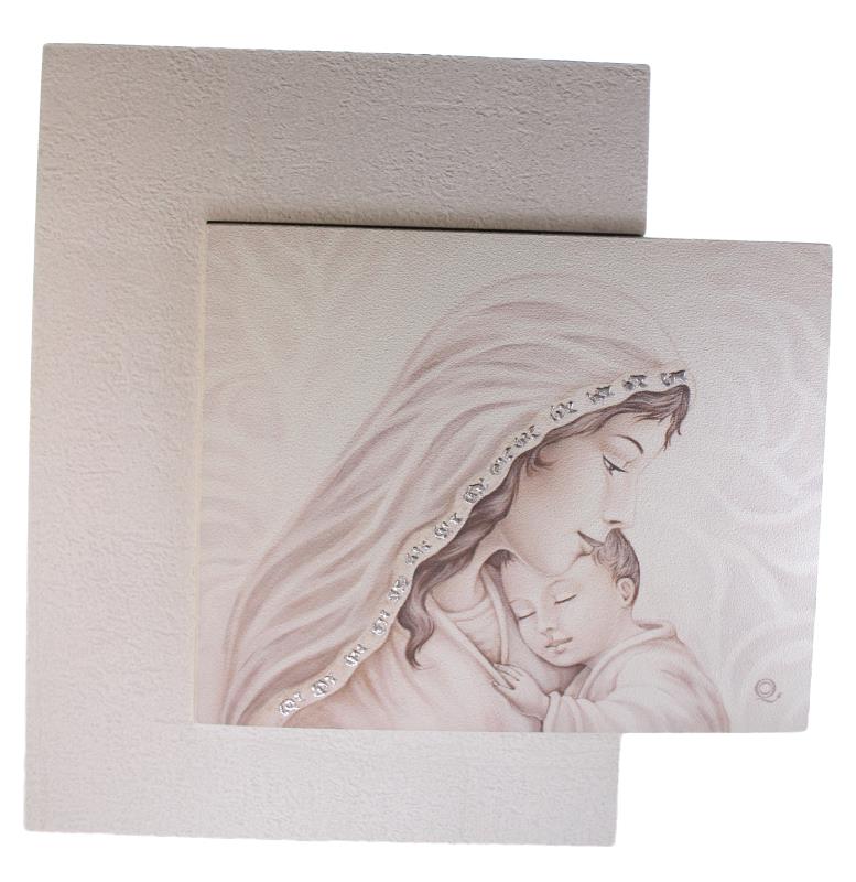 quadro madonna con bambino cm 31x31