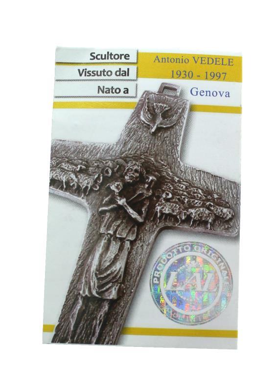 croce in argento papa francesco originale fedeli altezza cm 2,2