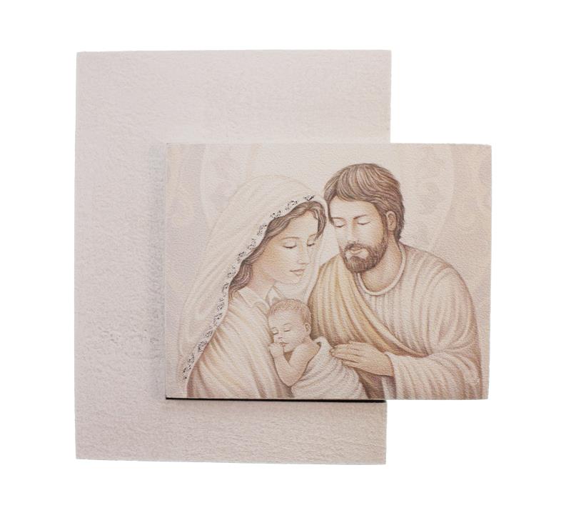 quadro sacra famiglia cm 20x20