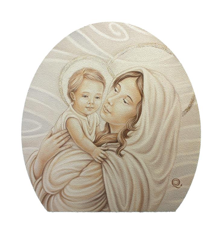 quadro madonna con bambino 30x21 magnete chiavi