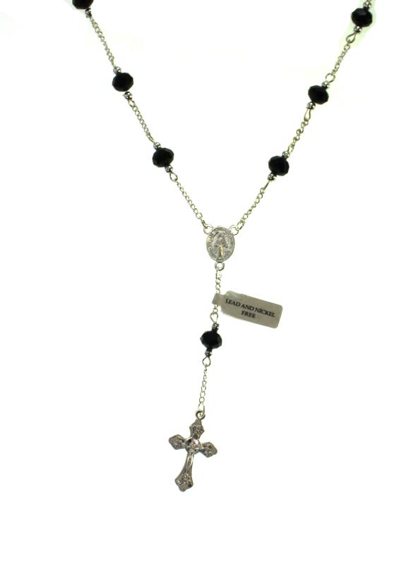 collana rosario a decina perle cristallo mm 8 tu