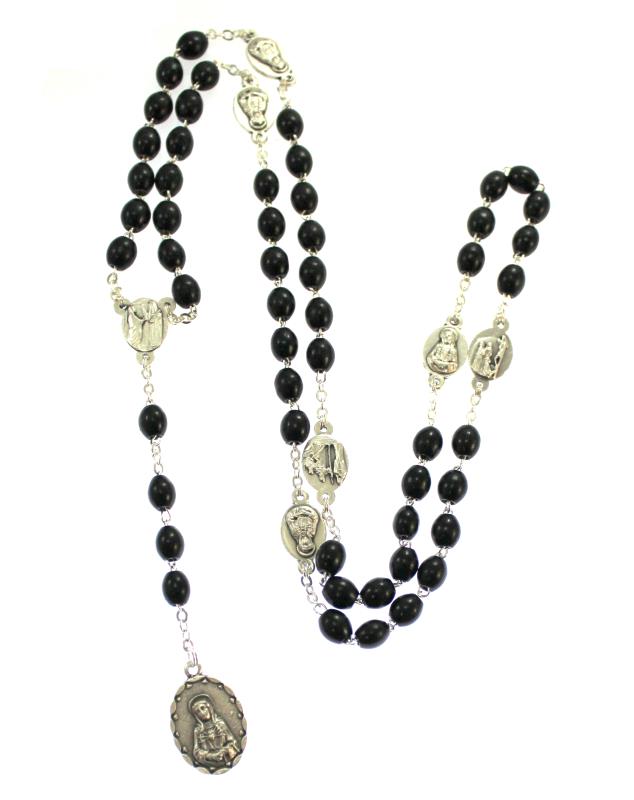 rosario addolorata con legatura in metallo
