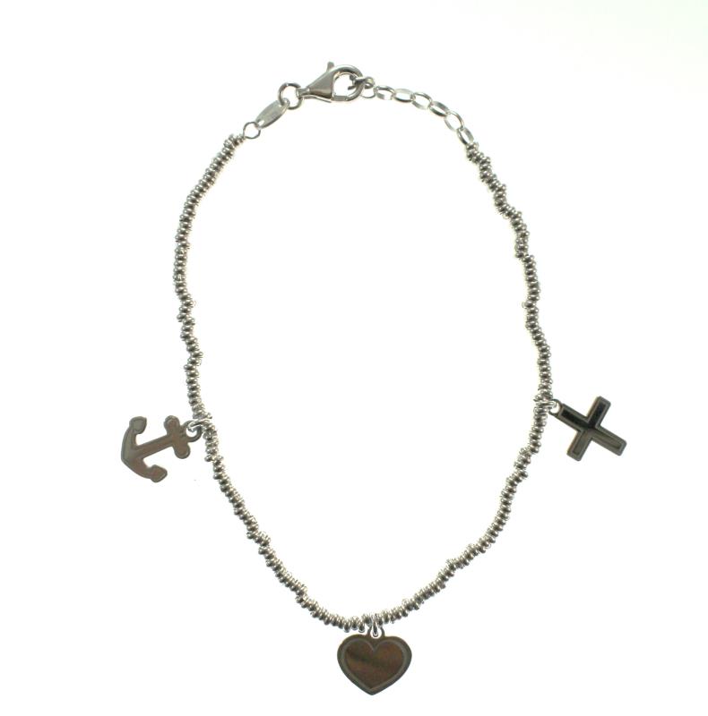 bracciale argento fede speranza carita