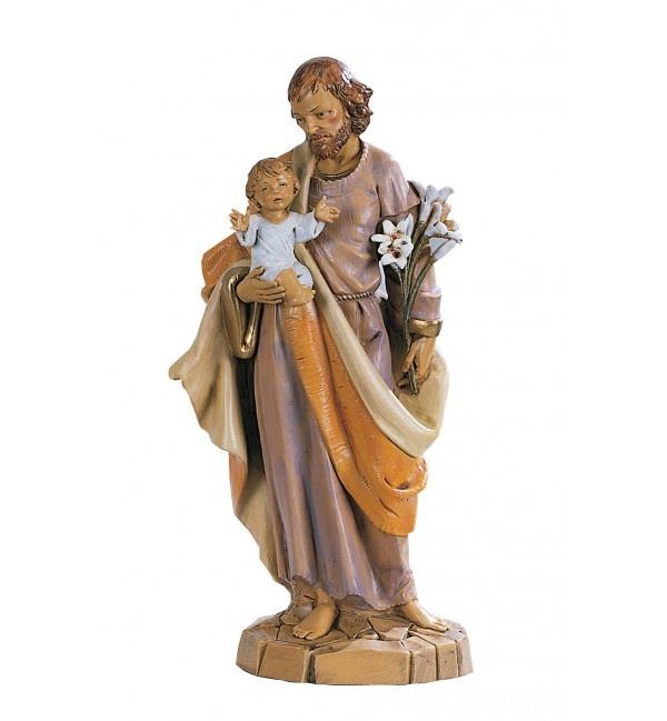statua san giuseppe con bambino cm 31