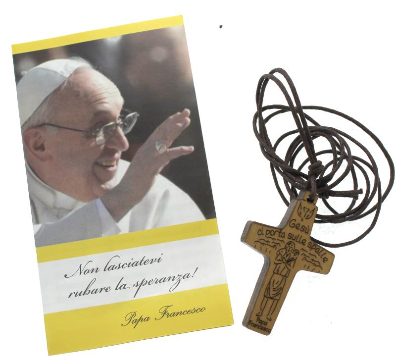 croce papa francesco legno riproduzione