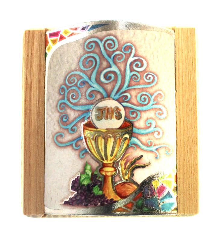 ricordo prima comunione quadretto 8x8 cm