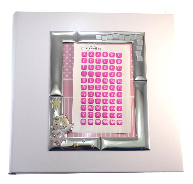 album portafoto battesimo rosa 30x30 cm