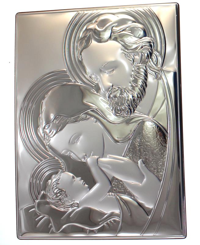 quadro sacra famiglia argento cm 33x24