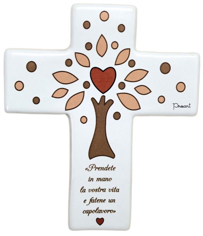 croce albero della vita cameretta bambini 15x12 cm