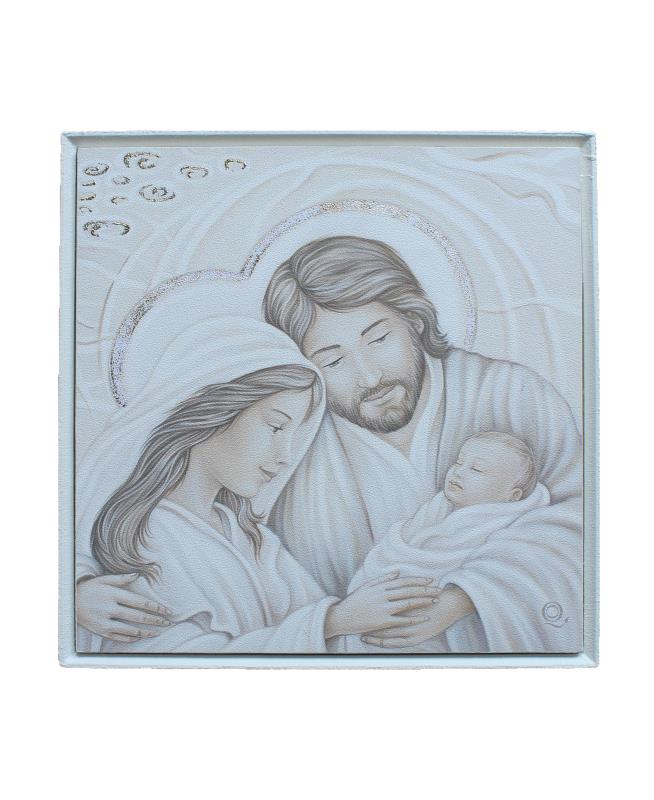 quadro sacra famiglia con cornice cm 37x37