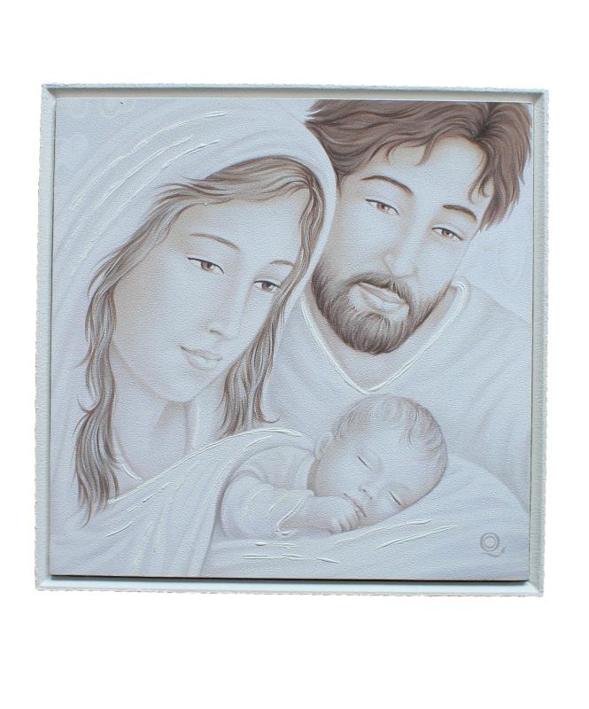 quadro sacra famiglia con cornice cm 37x37