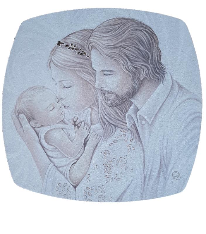 quadro sacra famiglia decorato cm 40x39