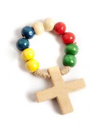 rosario a decina in corda e legno colori