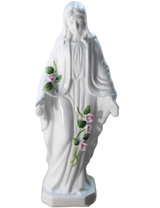 statua madonna miracolosa ceramica cm 20 con luce