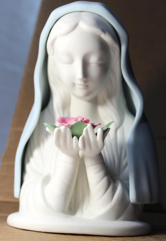 statua madonna delle rose ceramica altezza cm 18
