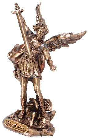 statua san michele arcangelo bronzata altezza cm 9