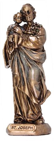 statua san giuseppe bronzata altezza cm 9