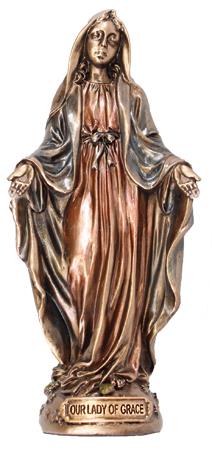 statua madonna miracolosa bronzata altezza cm 9