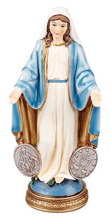 statua madonna miracolosa medaglia altezza cm 13
