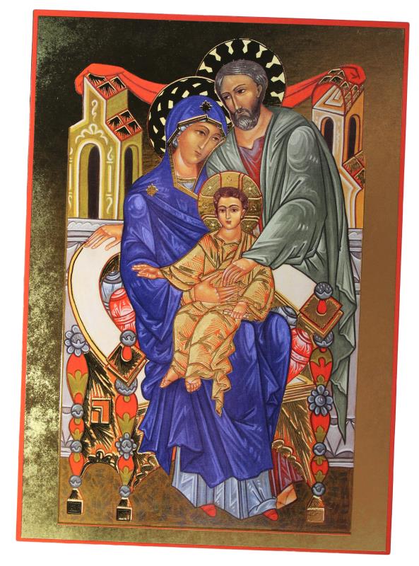 icona sacra famiglia cm 21x30