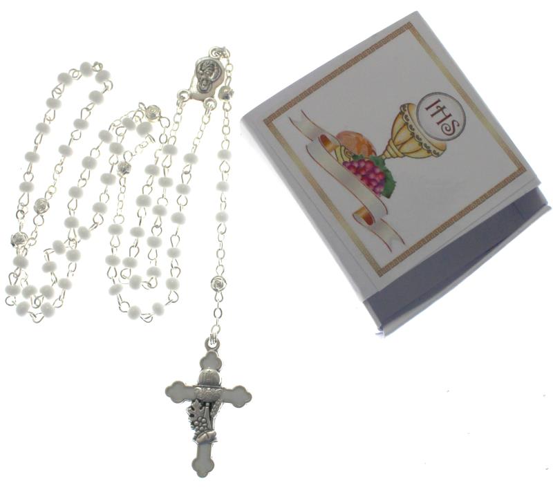 rosario prima comunione con scatola