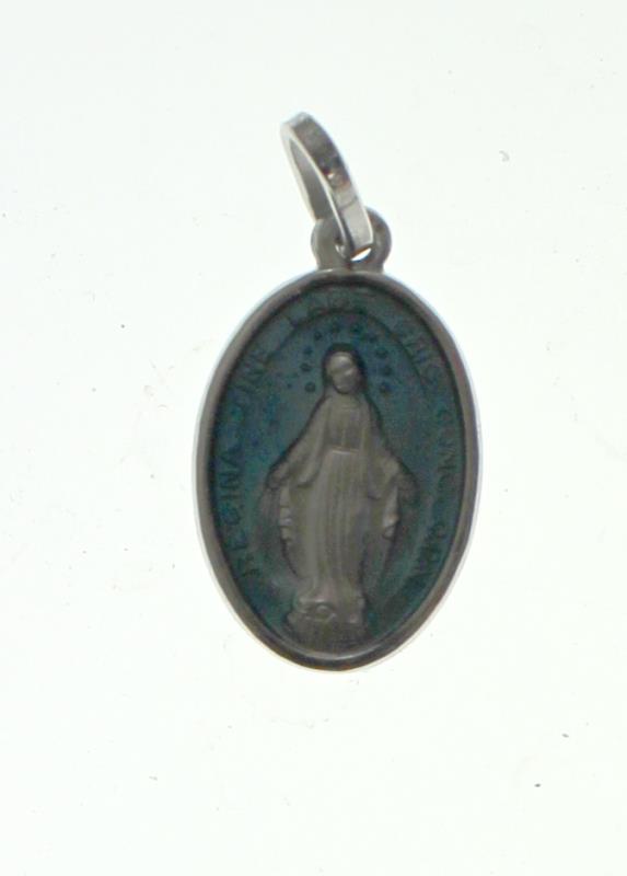 medaglia in argento madonna miracolosa smalto