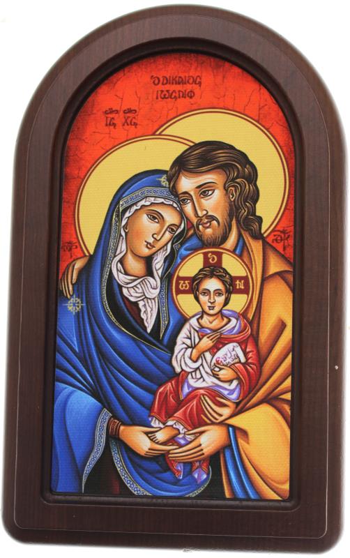 quadretto stondato sacra famiglia cm 24x14