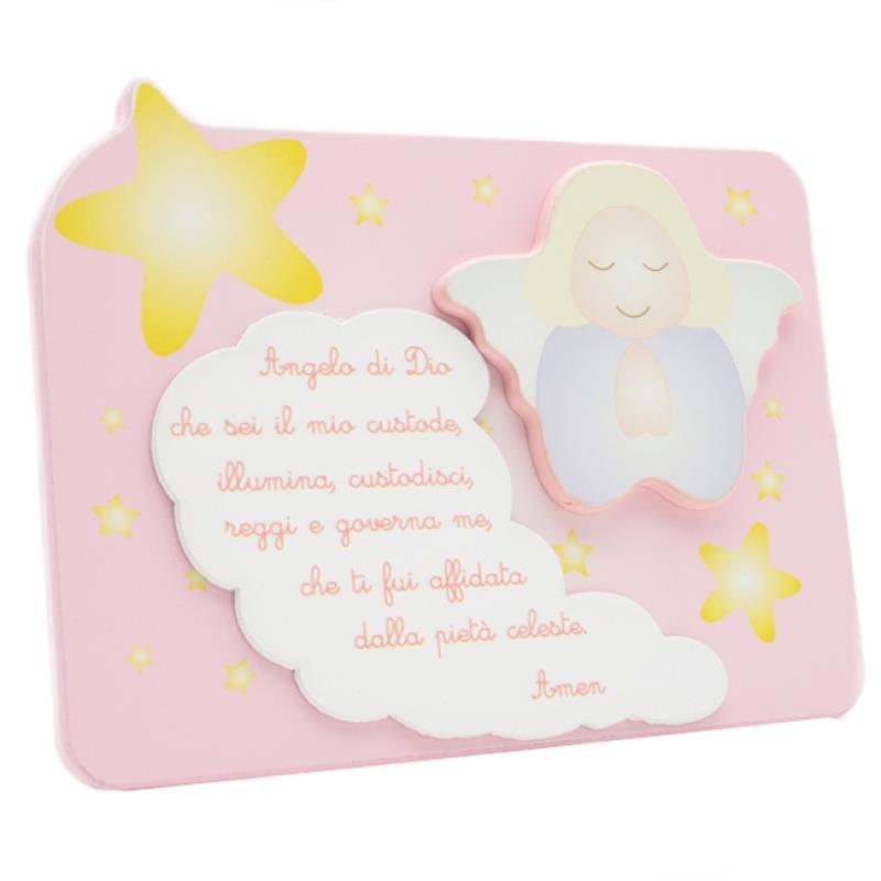 quadretto con preghiera angelo di dio per bimba