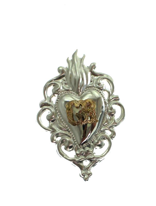 cuore ex voto in metallo cm 8x5 grazia ricevuta