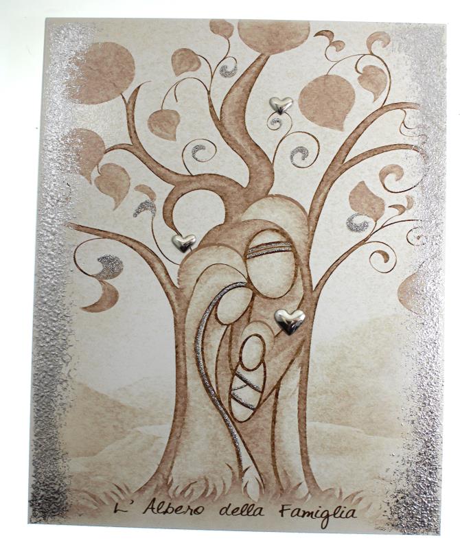 quadro albero della vita decorato cm 16x21