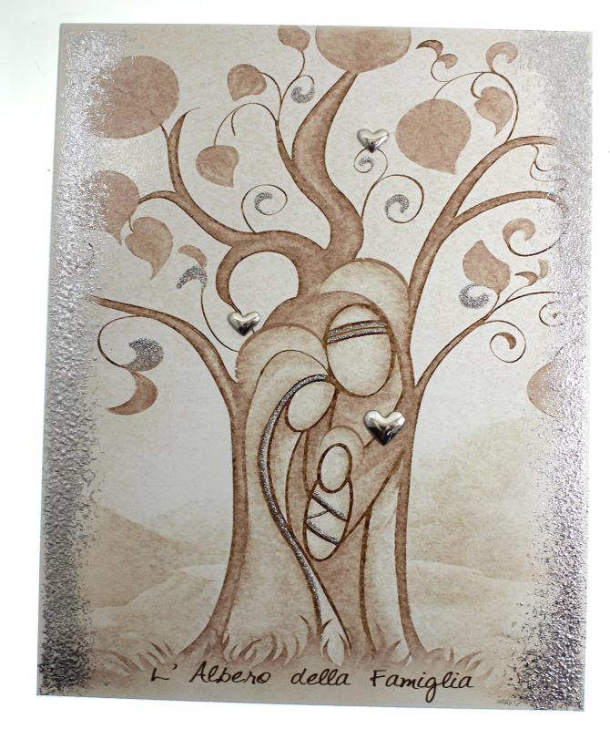 quadro albero della vita decorato cm 16x21