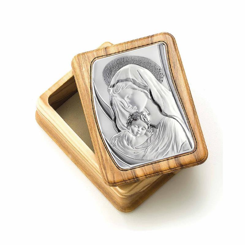 scatola legno e argento cm 8x6