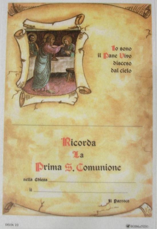 ricordo sacramenti pergamena 10x15