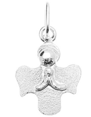 ciondolo angelo custode in argento