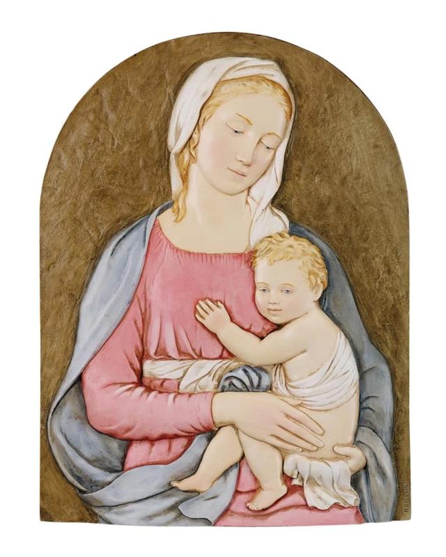 placca madonna con bambino cm 30x23