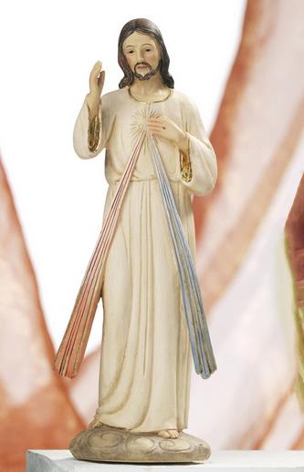 statua gesu misericordioso in resina cm 20