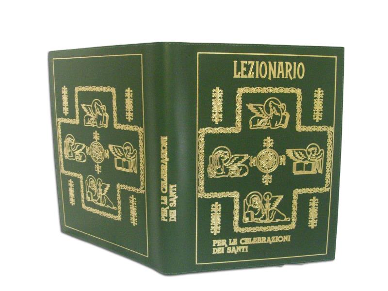 custodia per lezionario santi pelle oro