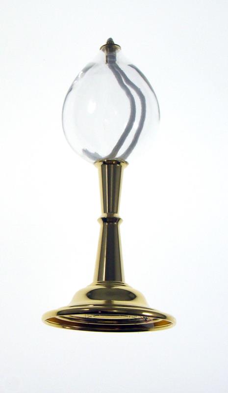 lampada in vetro e metallo altezza 20 cm