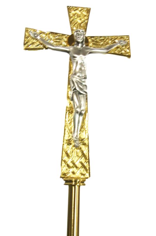 croce a stile dorata con base