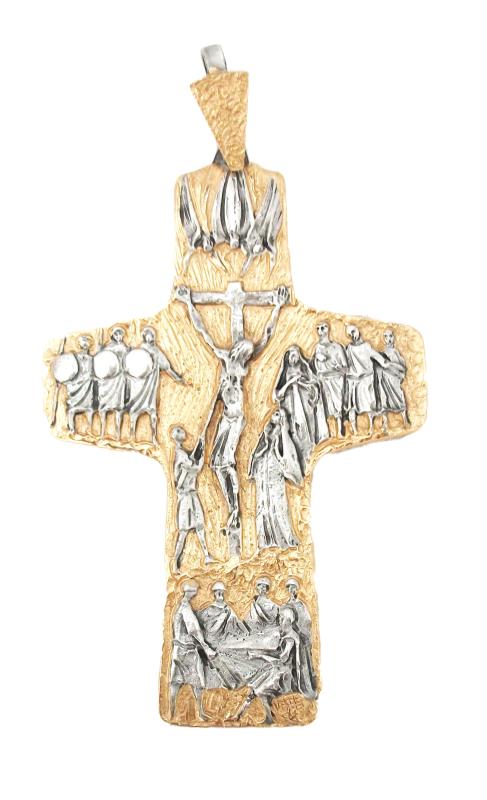croce pettorale in argento