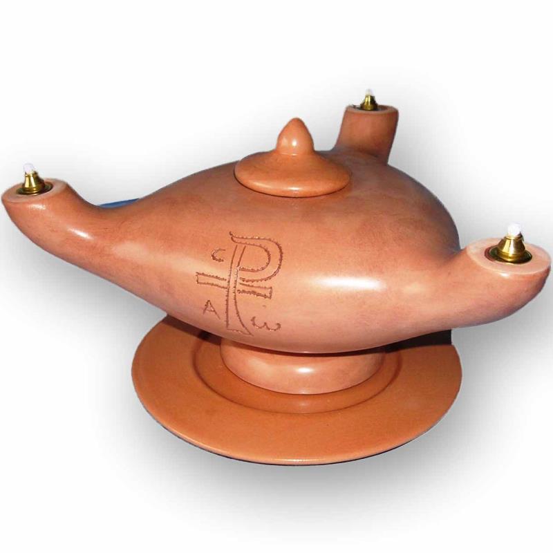 lampada da altare triade in terracotta cm 10x25