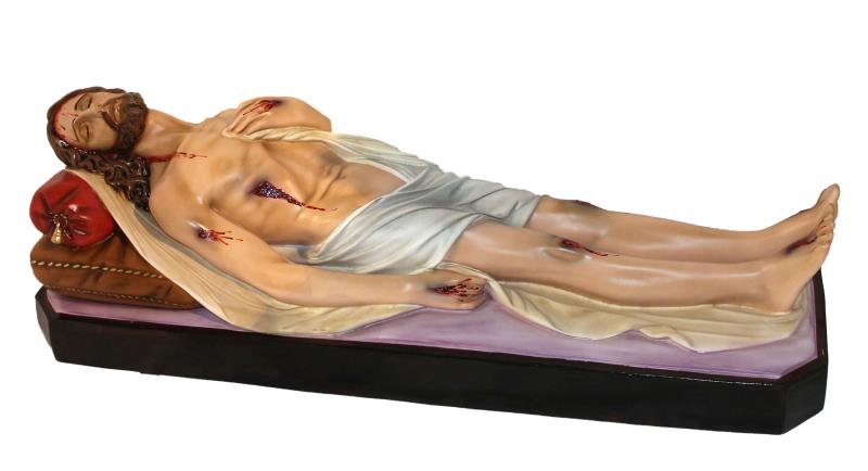 statua gesu morto in vetro resina colorata altezza 115 cm