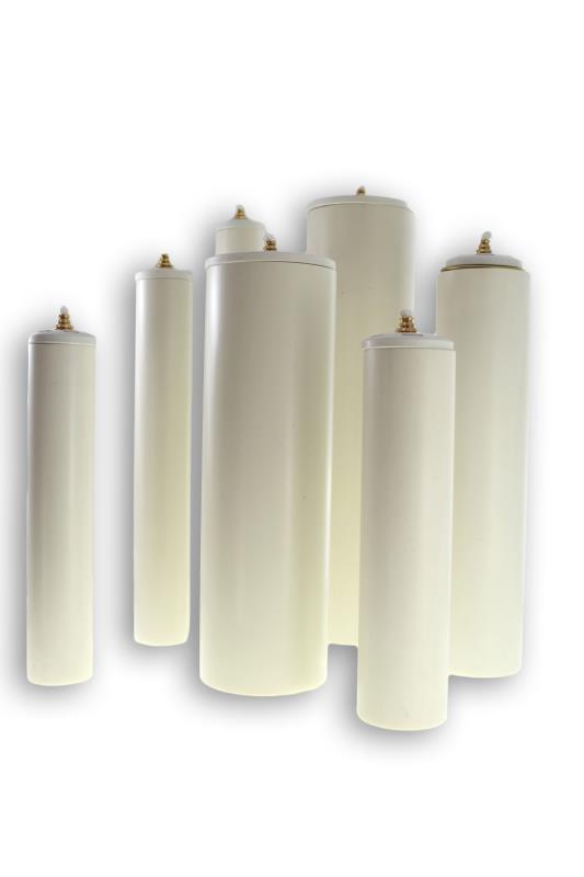 candela in pvc con contenitore cera liquida altezza cm 100