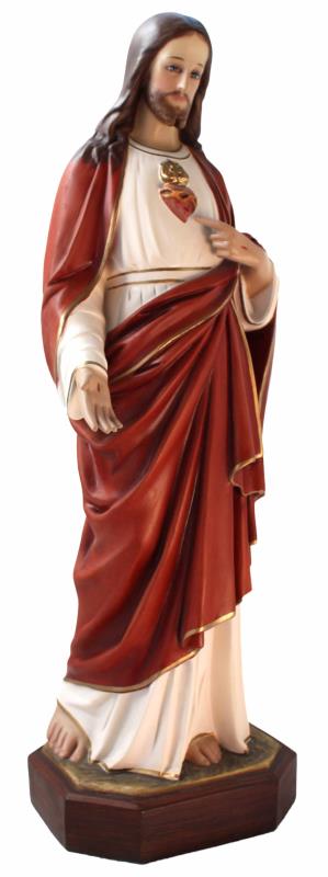 statua sacro cuore cm 90 in vetro resina