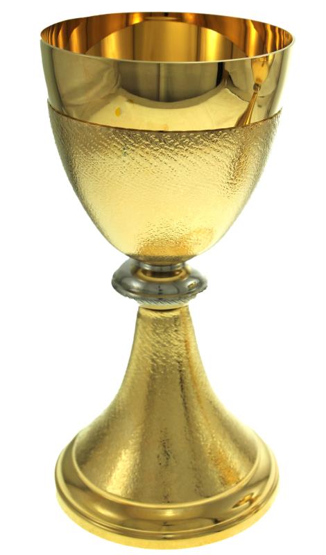 vaso sacro in ottone dorato calice