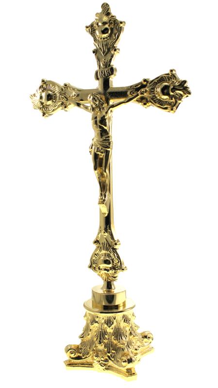 croce da altare dorata cm 40