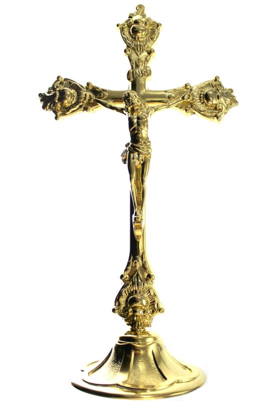 croce da altare dorata cm 35
