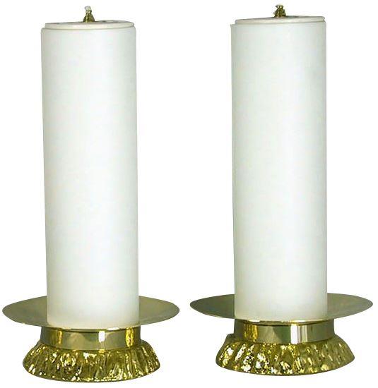 coppia candelieri con finte candele h 25 cm